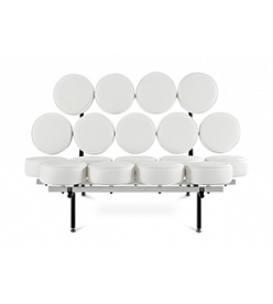 Nelson Style Marshmallow Sofa - White Leather