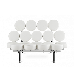 Nelson Marshmallow Sofa Replica in White Leather - front