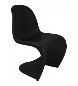 Panton Style S Chair - Black Plastic