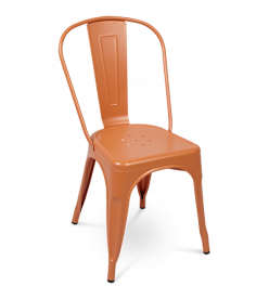 Pauchard Style Tolix Chair - Orange Steel