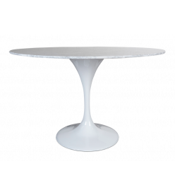 Saarinen 120cm Tulip Table Replica in Carrara Marble - mid angle