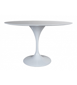 Saarinen 120cm Tulip Table Replica in White - mid angle