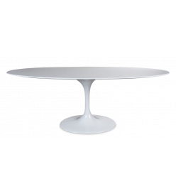 Saarinen 199cm Tulip Table Replica in White - mid angle