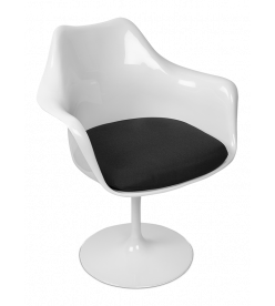Saarinen Style Tulip Armchair - Black Cushion