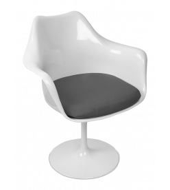 Saarinen Style Tulip Armchair - Grey Cushion