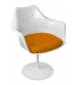 Saarinen Style Tulip Armchair - Orange Cushion