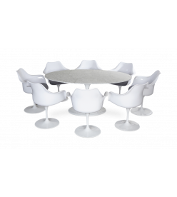 Saarinen Tulip Table & Chair Set - 170cm table & 8 armchairs