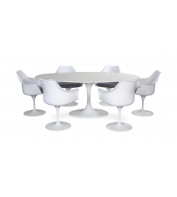 Saarinen Tulip Table & Chair Set - 170cm table & 6 armchairs