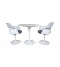 Saarinen Tulip Table & Chair Set Replica - 90cm Table & 2 Armchairs