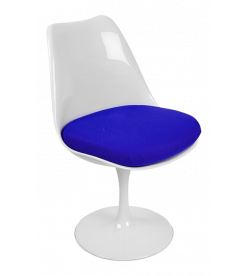 Saarinen Style Tulip Side Chair - Blue Cushion