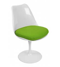 Saarinen Style Tulip Side Chair - Green Cushion