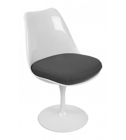 Saarinen Style Tulip Side Chair - Grey Cushion