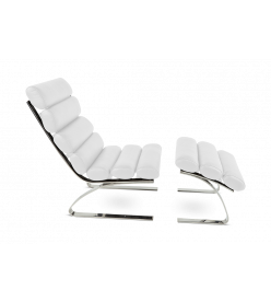 Sinus Style Lounge Chair - White Leather