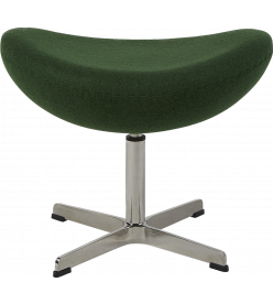 Wingback Curvaceous Ottoman - Green Wool
