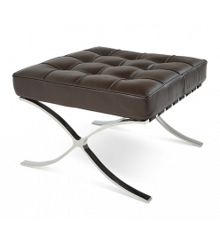 Van Der Rohe Style Barcelona Ottoman - Dark Brown Leather