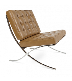 Ludwig Mies Van der Rohe Barcelona Chair Replica - Sand Leather