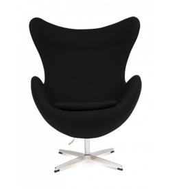 Wingback Armchair in Black Cashmere - front