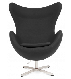 Wingback Armchair Cashmere Dark Grey Front View