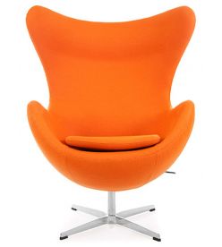 Wingback Armchair in Orange Cashmere - front