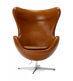 Wingback Armchair in Tan Brown Leather - front