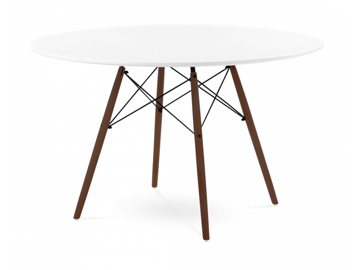 Eames 120cm Eiffel Dining Table Replica in White & Walnut Legs | Pash ...