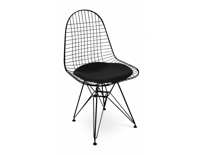 Eames Dkr Wire Chair Replica Black, Eames Style Dining Chair With Cushion