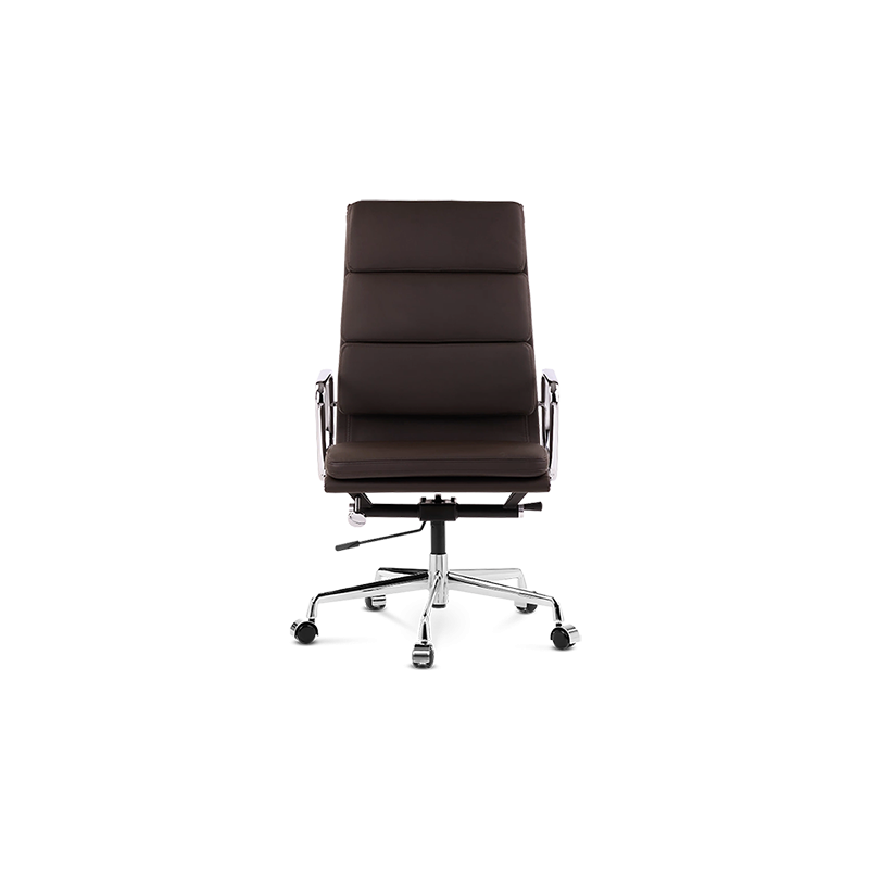 Designer Director High Back Office Chair Leather Dark Brown F 1 