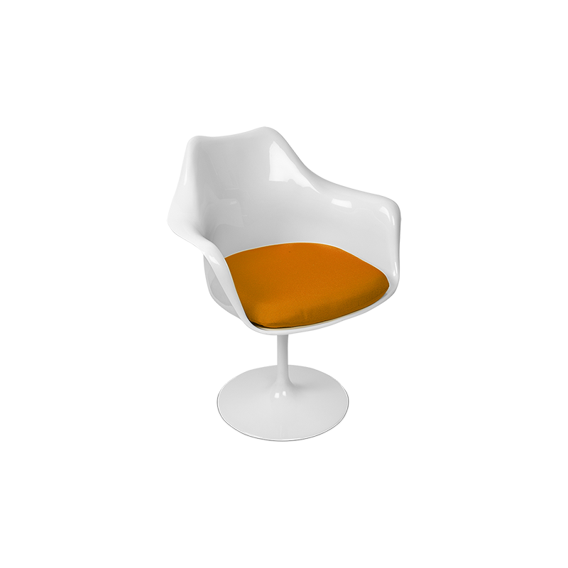 Saarinen Tulip Armchair Replica Orange Cushion Pash Classics