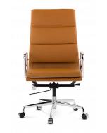 Eames Style EA219 Office Chair - Tan Brown Leather