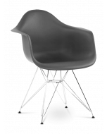 Eames DAR Chair Replica - Dark Grey & Chrome Legs 