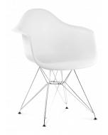 Eames DAR Chair Replica - White & Chrome Legs