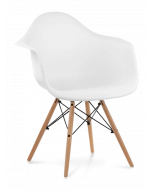 Eames DAW Chair Replica - White & Beech Legs 