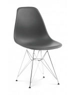 Eames DSR Chair Replica in Dark Grey & Chrome Legs
