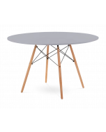 Eames Eiffel 120cm Dining Table Replica - Mid Grey & Beech Legs