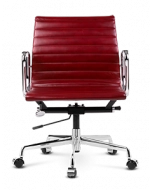 Eames Style EA117 Management Office Chair - Red Wine Leather