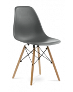 Eames DSW Chair Replica - Dark Grey & Beech Legs Front Angle