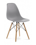 Eames DSW Chair Replica - Mid Grey & Beech Legs Front Angle