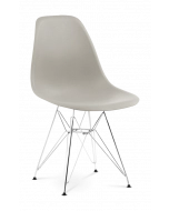 Designer Plastic Side Chair with metal legs - front angle