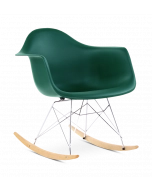 Eames RAR Rocking Chair Replica - Forest Green, Chrome Legs & Beech Runners 