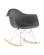 Eames RAR Rocking Chair Replica - Dark Grey, Chrome Legs & Beech Runners 