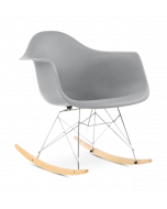 Eames RAR Rocking Chair Replica - Mid Grey, Chrome Legs & Beech Runners 