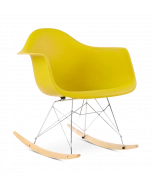 Eames RAR Rocking Chair Replica - Mustard, Chrome Legs & Beech Runners 