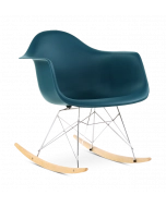 Eames RAR Rocking Chair Replica - Ocean, Chrome Legs & Beech Runners 