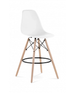 Eames Eiffel Bar Stool Replica - White & Beech Legs 
