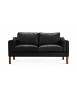 Mogensen 2212 Two Seat Sofa Replica - black leather