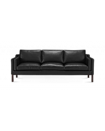 Mogensen 2213 Three Seat Sofa Replica - black leather