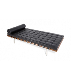 Ludwig Mies Van Der Rohe Barcelona Daybed Replica - black leather