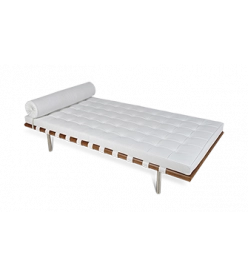Van Der Rohe Style Barcelona Daybed - White Leather