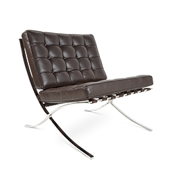 Ludwig Mies Van der Rohe Barcelona Chair Replica - Dark Brown Leather