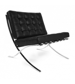 Van Der Rohe Barcelona Chair in Black Leather